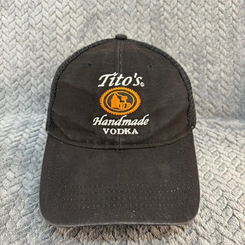 Tito's Handmade Vodka Trucker Hat Black Mesh Snapback Austin Texas Cap